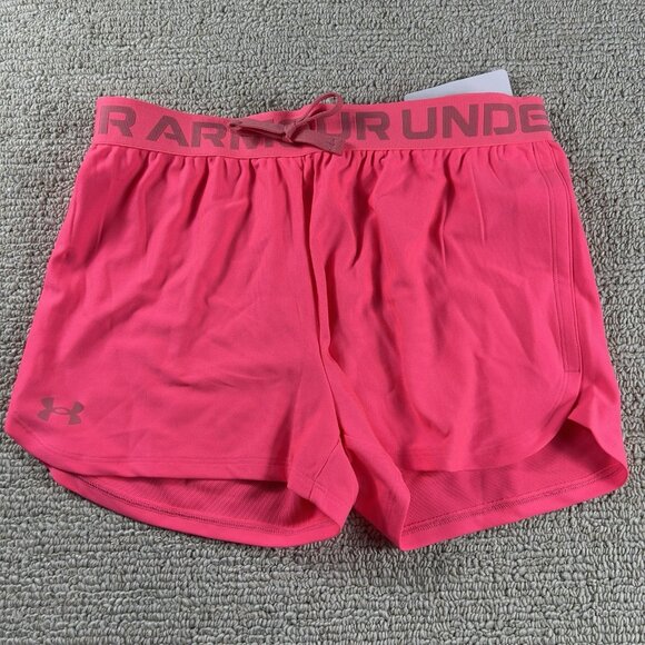 Under Armour Fly By Athletic Shorts Pink Girls Size Large - Picture 1 of 6